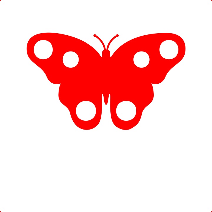 Sticker auto fluture v22, Cri Flo, Culoare Rosu, Marime 21 cm