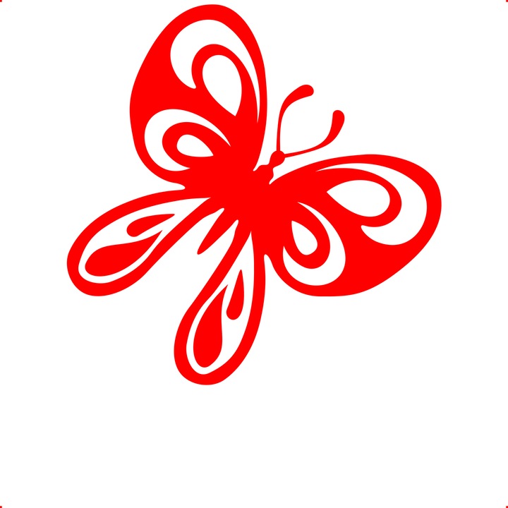 Sticker auto fluture v31, Cri Flo, Culoare Rosu, Marime 21 cm