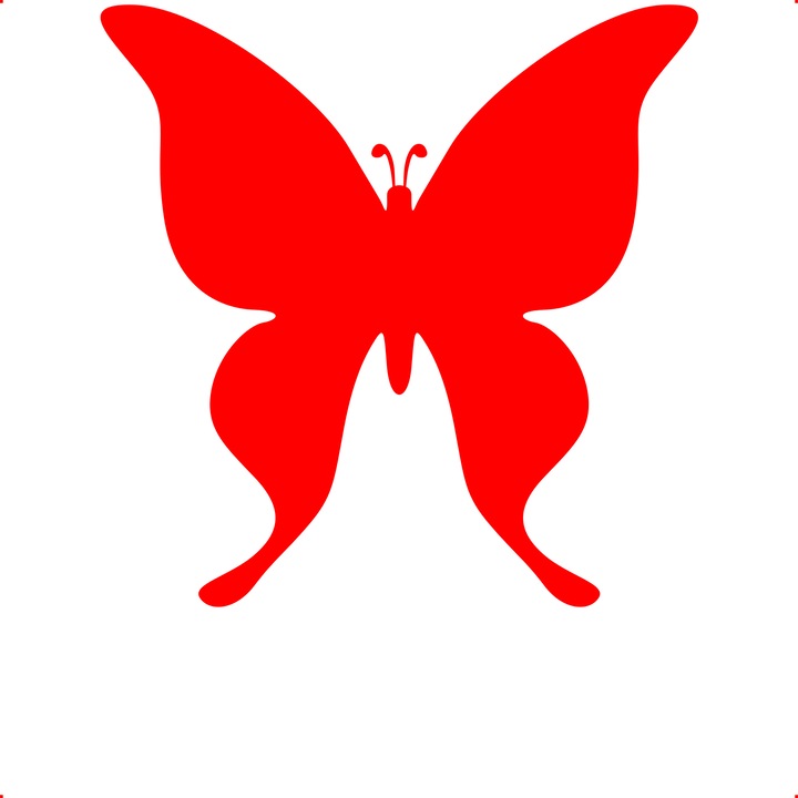 Sticker auto fluture v23, Cri Flo, Culoare Rosu, Marime 21 cm