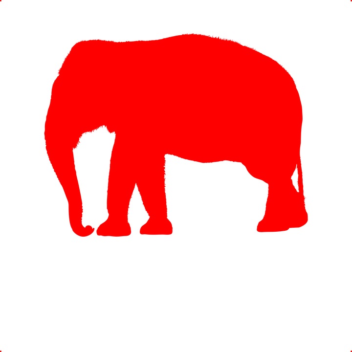 Sticker auto elefant v3, Cri Flo, Culoare Rosu, Marime 21 cm