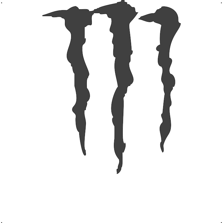 Sticker auto gheara monster, Cri Flo, Culoare Gri, Marime 21 cm