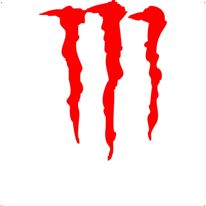 Sticker auto gheara monster, Cri Flo, Culoare Rosu, Marime 21 cm