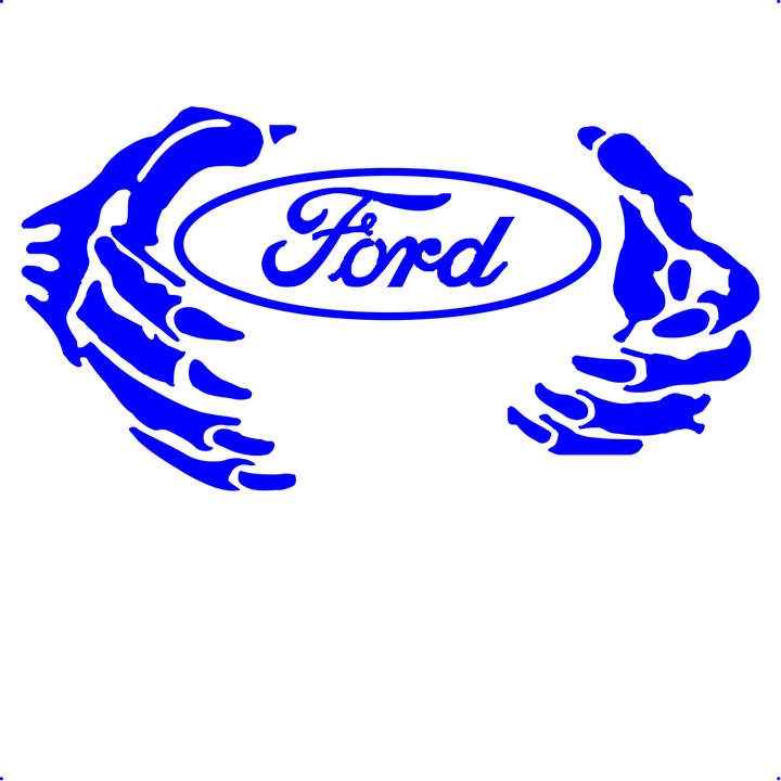 Sticker auto gheare ford stickere auto personalizate, Cri Flo, Culoare Albastru, Marime 21 cm