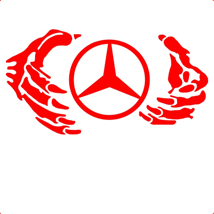 Sticker auto gheare mercedes stickere auto personalizate, Cri Flo, Culoare Rosu, Marime 21 cm