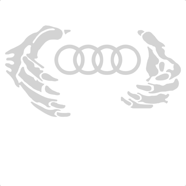 Sticker auto gheare audi stickere auto personalizate22, Cri Flo, Culoare Alb, Marime 21 cm