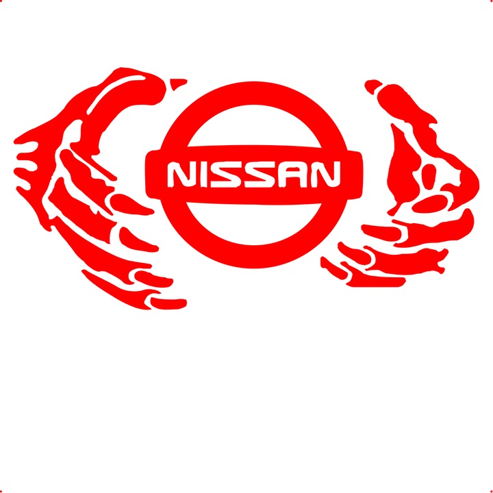 Sticker auto gheare nissan stickere auto personalizate, Cri Flo, Culoare Rosu, Marime 21 cm