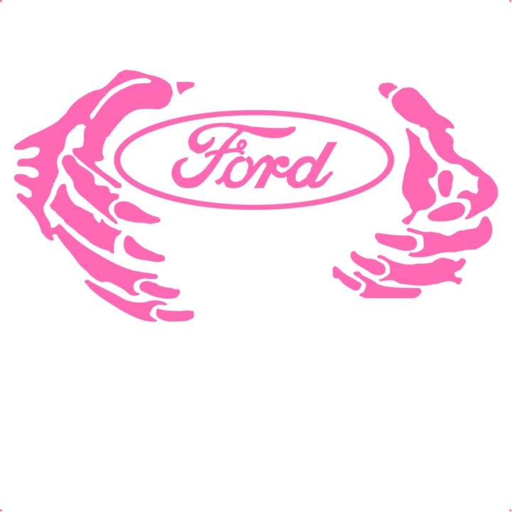Sticker auto gheare ford stickere auto personalizate, Cri Flo, Culoare Roz, Marime 21 cm
