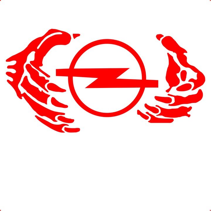 Sticker auto gheare opel stickere auto personalizate, Cri Flo, Culoare Rosu, Marime 21 cm