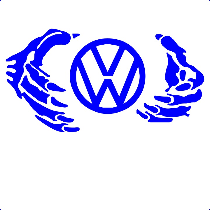 Sticker auto gheare volkswagen stickere auto personalizate, Cri Flo, Culoare Albastru, Marime 21 cm