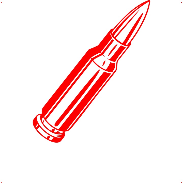 Sticker auto glont, Cri Flo, Culoare Rosu, Marime 21 cm