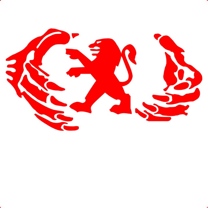 Sticker auto gheare peugeot stickere auto personalizate, Cri Flo, Culoare Rosu, Marime 21 cm