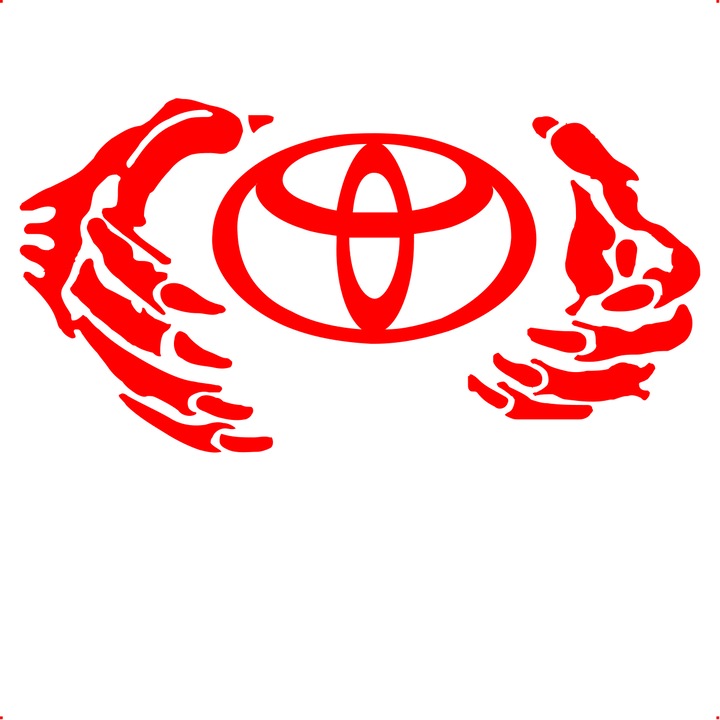 Sticker auto gheare toyota stickere auto personalizate, Cri Flo, Culoare Rosu, Marime 21 cm