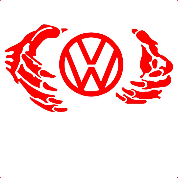 Sticker auto gheare volkswagen stickere auto personalizate, Cri Flo, Culoare Rosu, Marime 21 cm