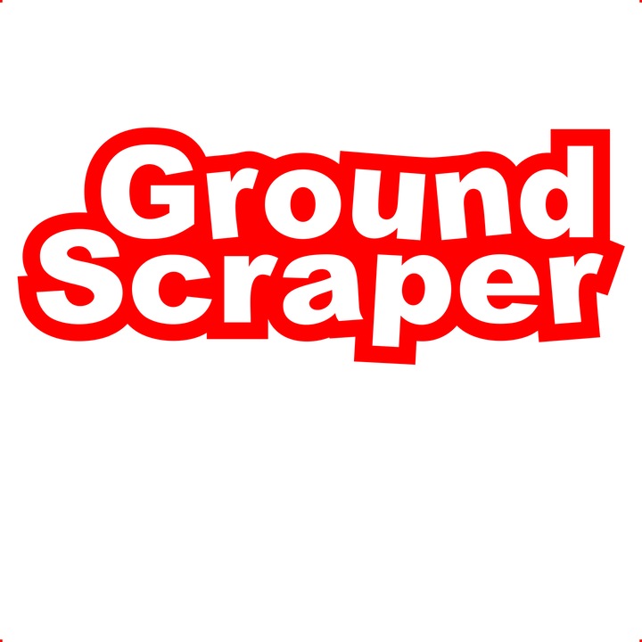 Sticker auto ground scraper, Cri Flo, Culoare Rosu, Marime 21 cm