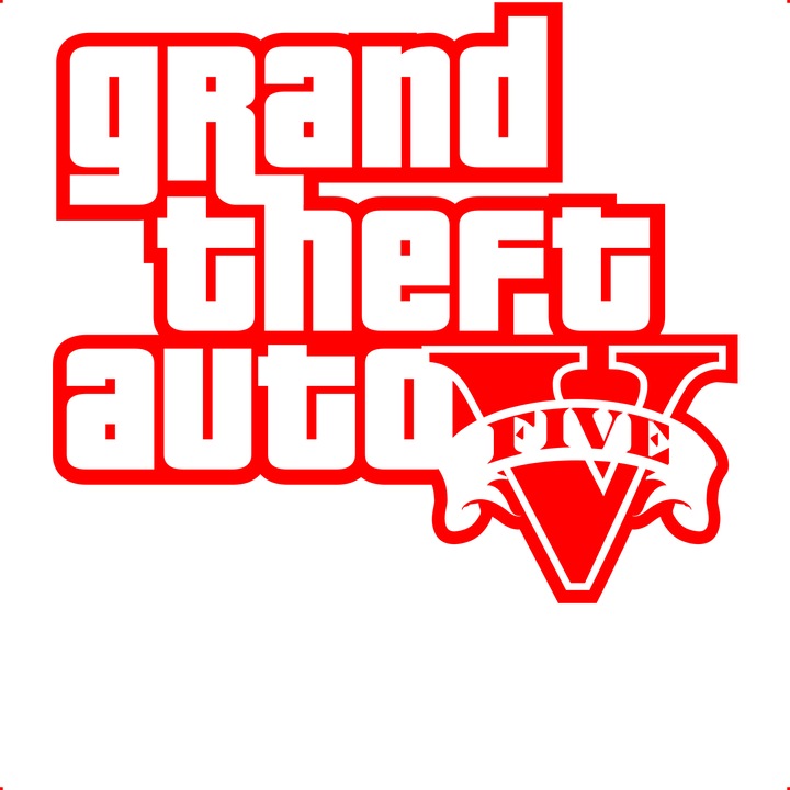 Sticker auto gta v, Cri Flo, Culoare Rosu, Marime 21 cm