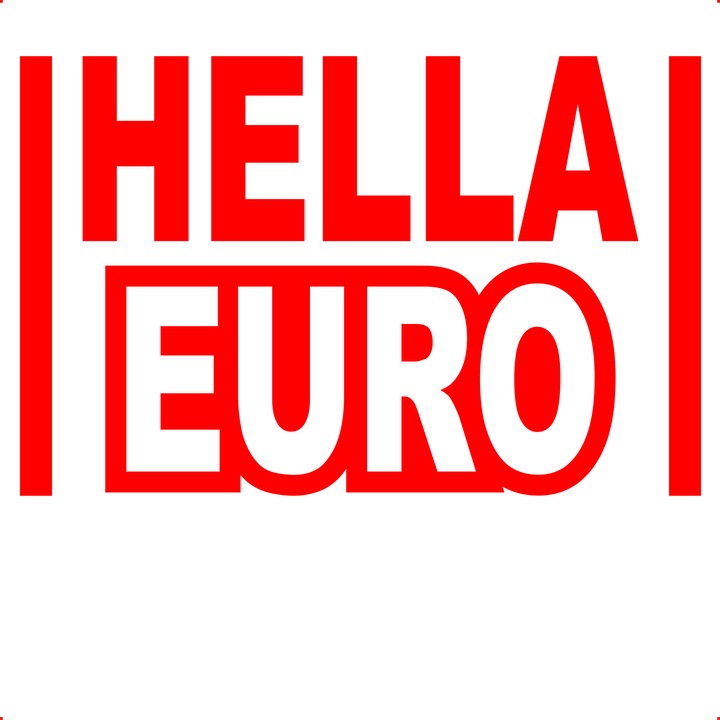 Sticker auto hella euro, Cri Flo, Culoare Rosu, Marime 21 cm