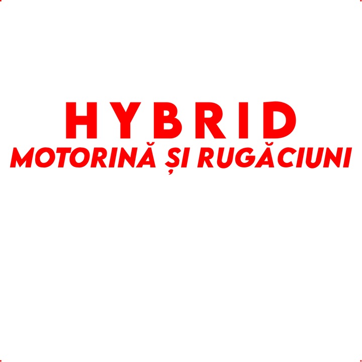 Sticker auto hybrid motorina rugaciuni, Cri Flo, Culoare Rosu, Marime 21 cm
