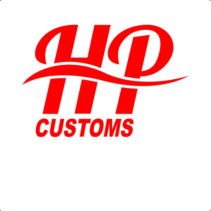 Sticker auto hp customs, Cri Flo, Culoare Rosu, Marime 21 cm