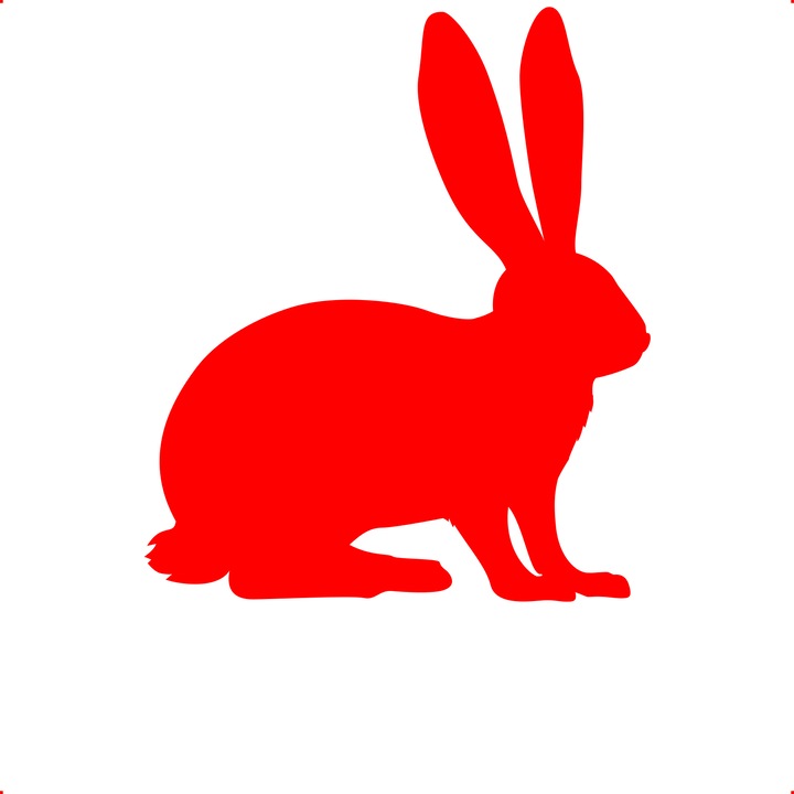 Sticker auto iepure v2, Cri Flo, Culoare Rosu, Marime 21 cm