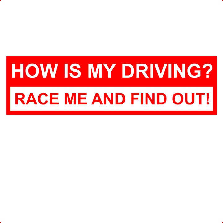 Sticker auto how is my driving, Cri Flo, Culoare Rosu, Marime 21 cm