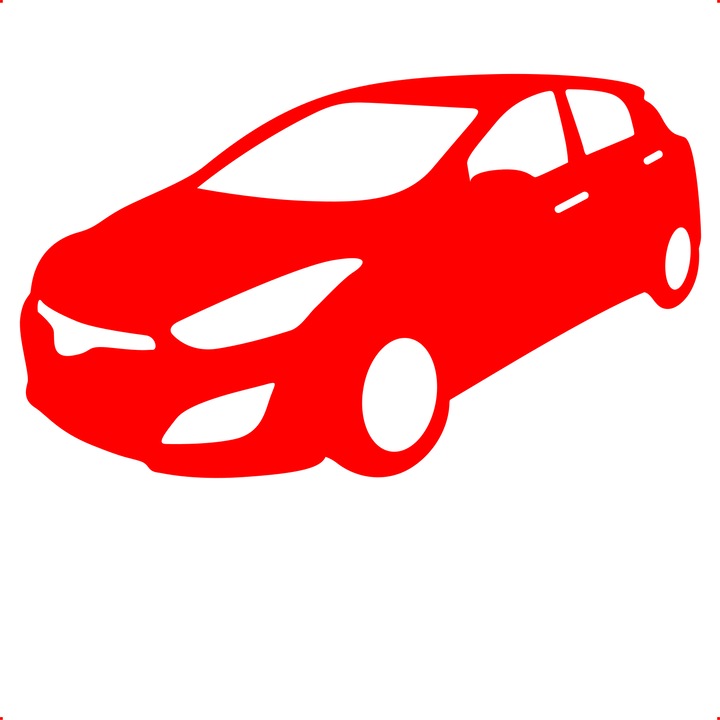 Sticker auto hyundai i30, Cri Flo, Culoare Rosu, Marime 21 cm