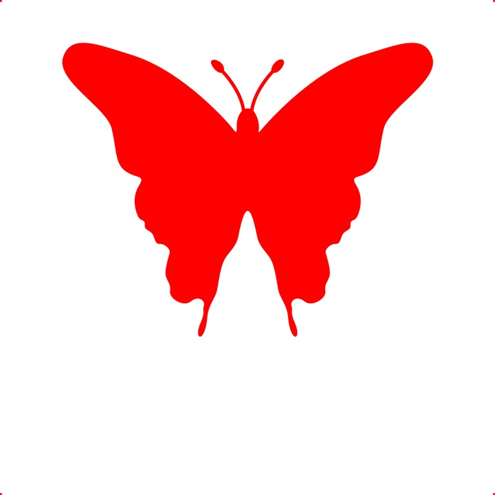 Sticker auto fluture v17, Cri Flo, Culoare Rosu, Marime 21 cm