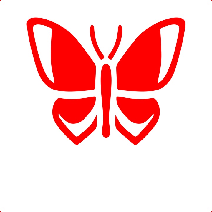 Sticker auto fluture v29, Cri Flo, Culoare Rosu, Marime 21 cm