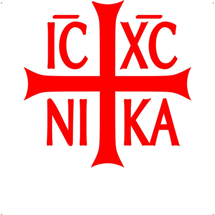 Sticker auto ic xc ni ka cruce rosu, Cri Flo, Culoare Rosu, Marime 21 cm