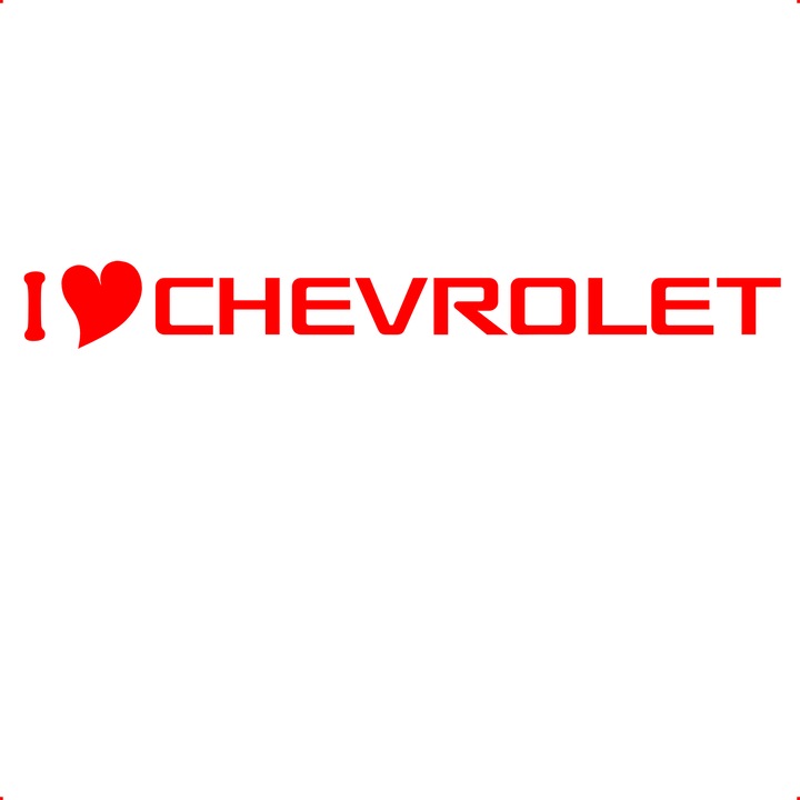 Sticker auto i love chevrolet, Cri Flo, Culoare Rosu, Marime 21 cm