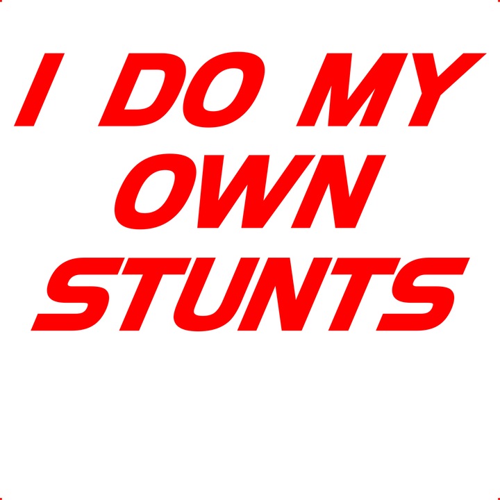 Sticker auto i do my own stunts, Cri Flo, Culoare Rosu, Marime 21 cm