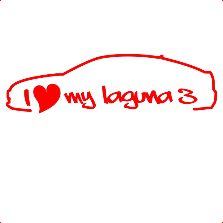 Sticker auto i love laguna 3, Cri Flo, Culoare Rosu, Marime 21 cm