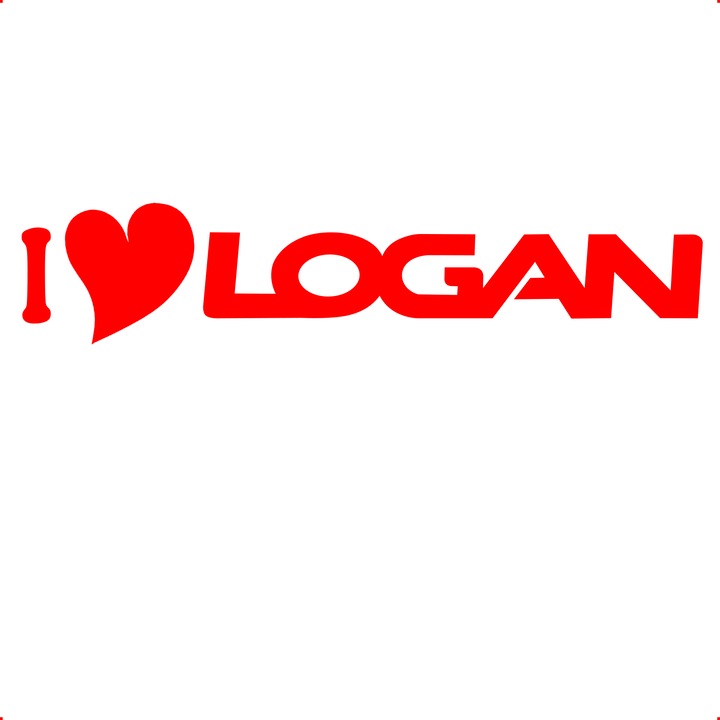 Sticker auto i love logan v1, Cri Flo, Culoare Rosu, Marime 21 cm