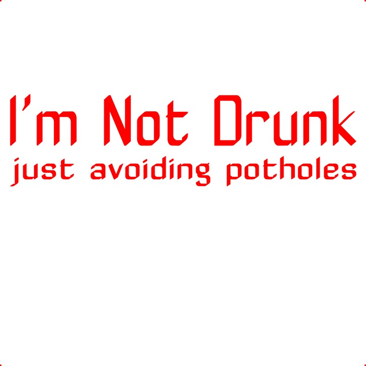 Sticker auto i m not drunk, Cri Flo, Culoare Rosu, Marime 21 cm
