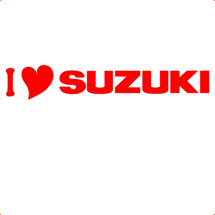 Sticker auto i love suzuki, Cri Flo, Culoare Rosu, Marime 21 cm