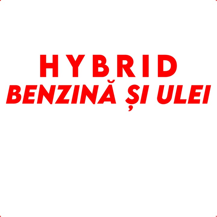 Sticker auto hybrid benzina ulei 1, Cri Flo, Culoare Rosu, Marime 21 cm