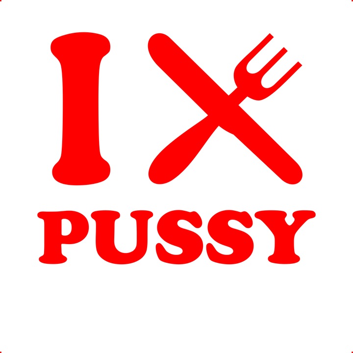 Sticker auto i love pussy, Cri Flo, Culoare Rosu, Marime 21 cm