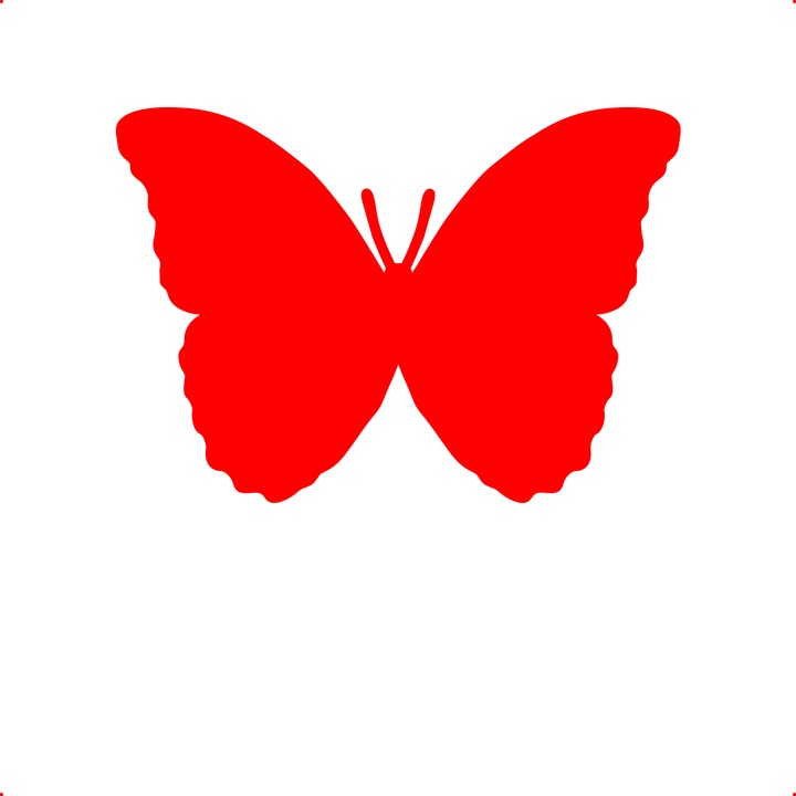 Sticker auto fluture v4, Cri Flo, Culoare Rosu, Marime 21 cm