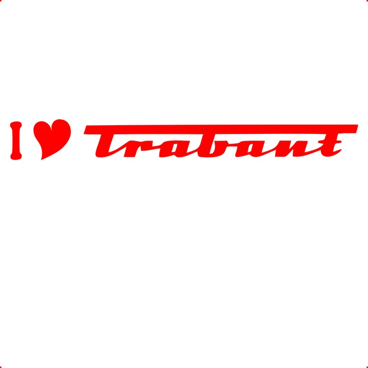 Sticker auto i love trabant, Cri Flo, Culoare Rosu, Marime 21 cm