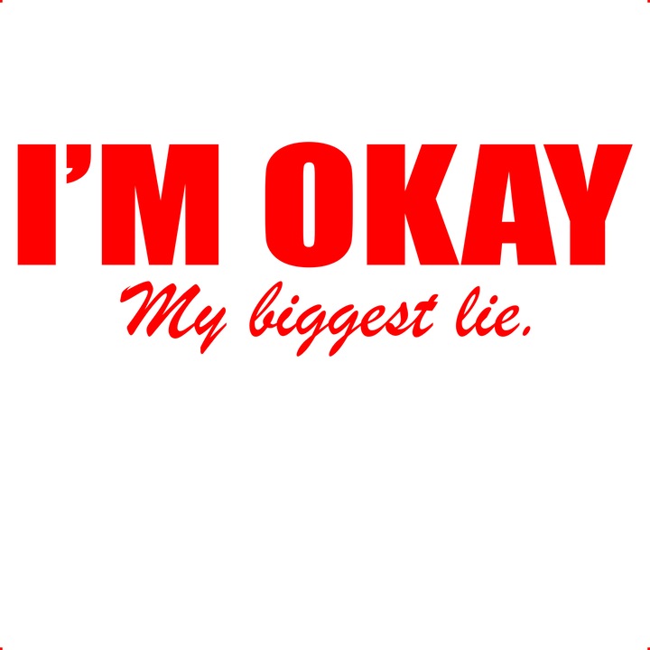 Sticker auto i m okay, Cri Flo, Culoare Rosu, Marime 21 cm