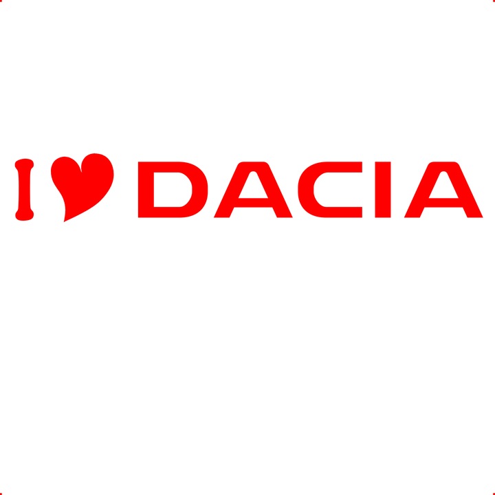 Sticker auto i love dacia v2, Cri Flo, Culoare Rosu, Marime 21 cm