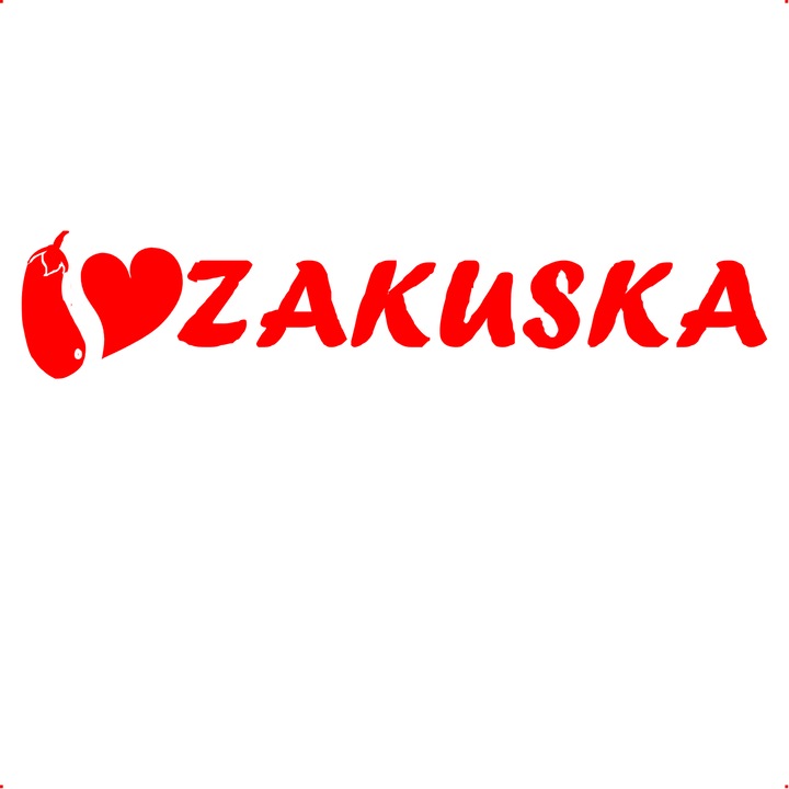 Sticker auto i love zakuska sticker auto zacusca 2 3, Cri Flo, Culoare Rosu, Marime 21 cm