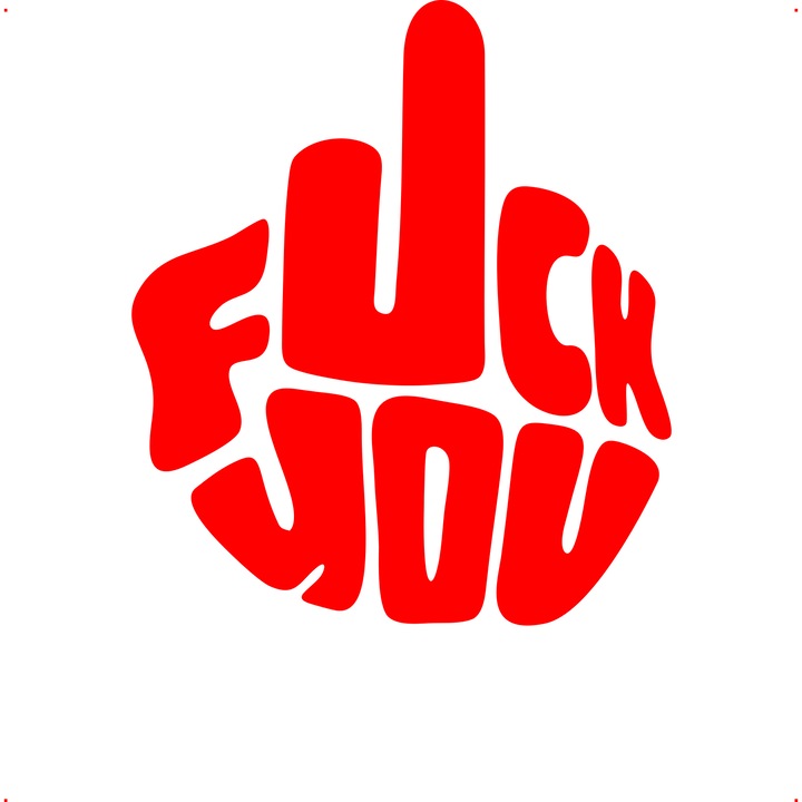 Sticker auto fuc you, Cri Flo, Culoare Rosu, Marime 21 cm