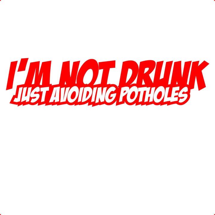 Sticker auto i m not drunk v3, Cri Flo, Culoare Rosu, Marime 21 cm