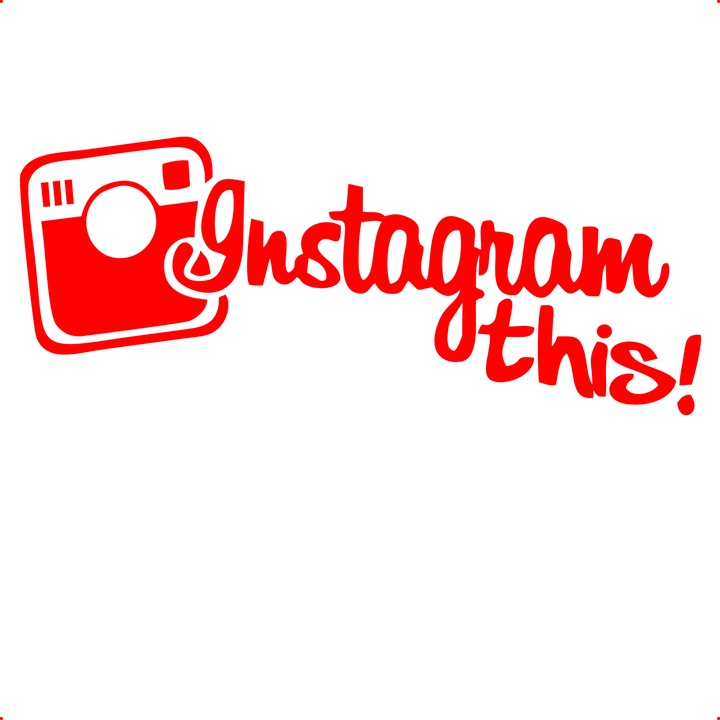 Sticker auto instagram this, Cri Flo, Culoare Rosu, Marime 21 cm