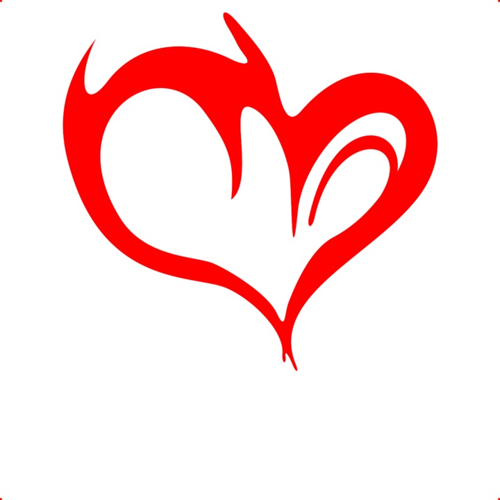 Sticker auto inima v15, Cri Flo, Culoare Rosu, Marime 21 cm