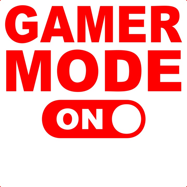 Sticker auto gamer mode on, Cri Flo, Culoare Rosu, Marime 21 cm