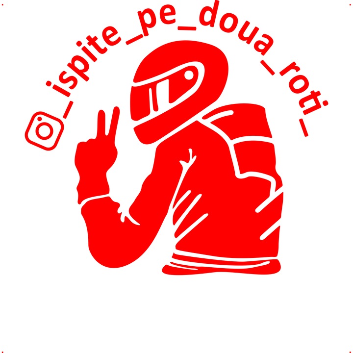 Sticker auto ispite pe doua roti, Cri Flo, Culoare Rosu, Marime 21 cm