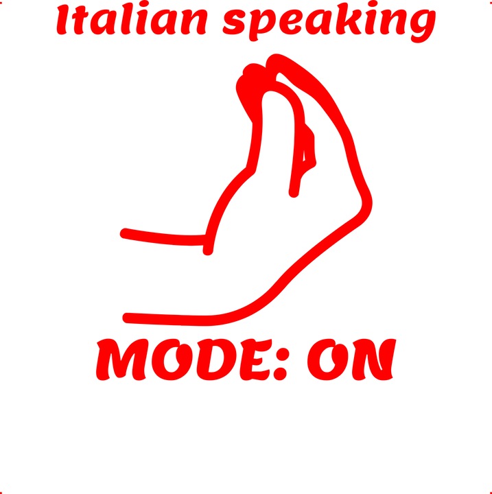 Sticker auto italian speaking, Cri Flo, Culoare Rosu, Marime 21 cm