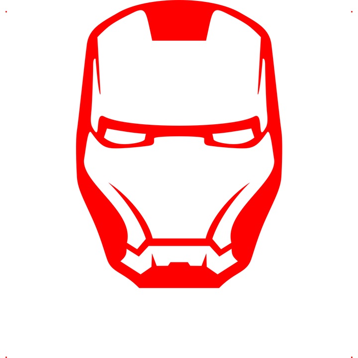Sticker auto iron man, Cri Flo, Culoare Rosu, Marime 21 cm