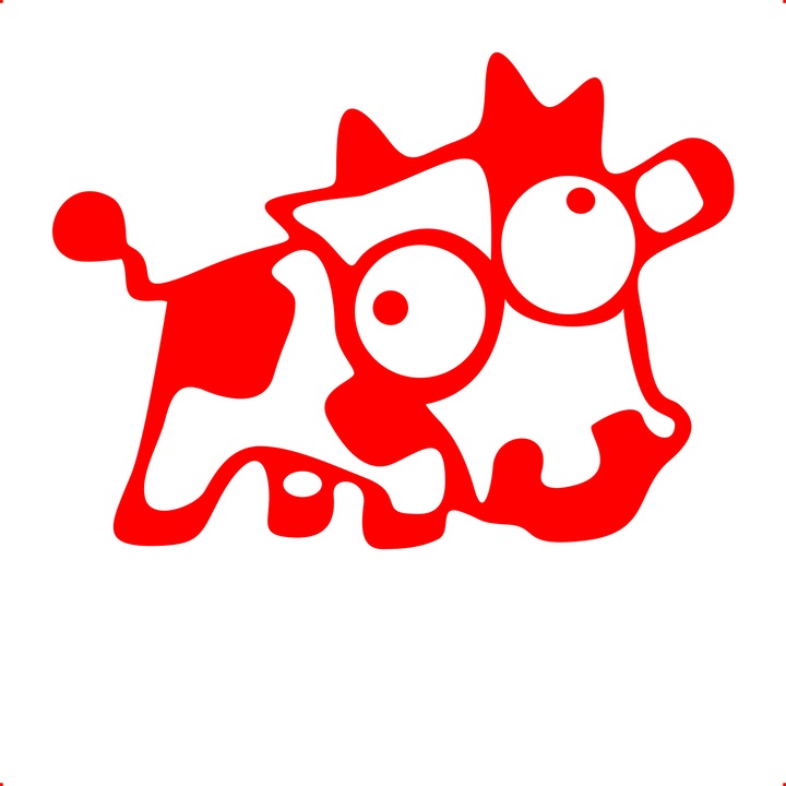 Sticker auto jdm cow v2, Cri Flo, Culoare Rosu, Marime 21 cm